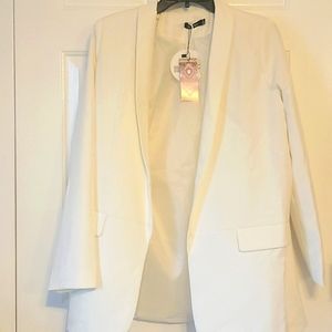 White Tailored Blazer (Boohoo) Size U.S. 6